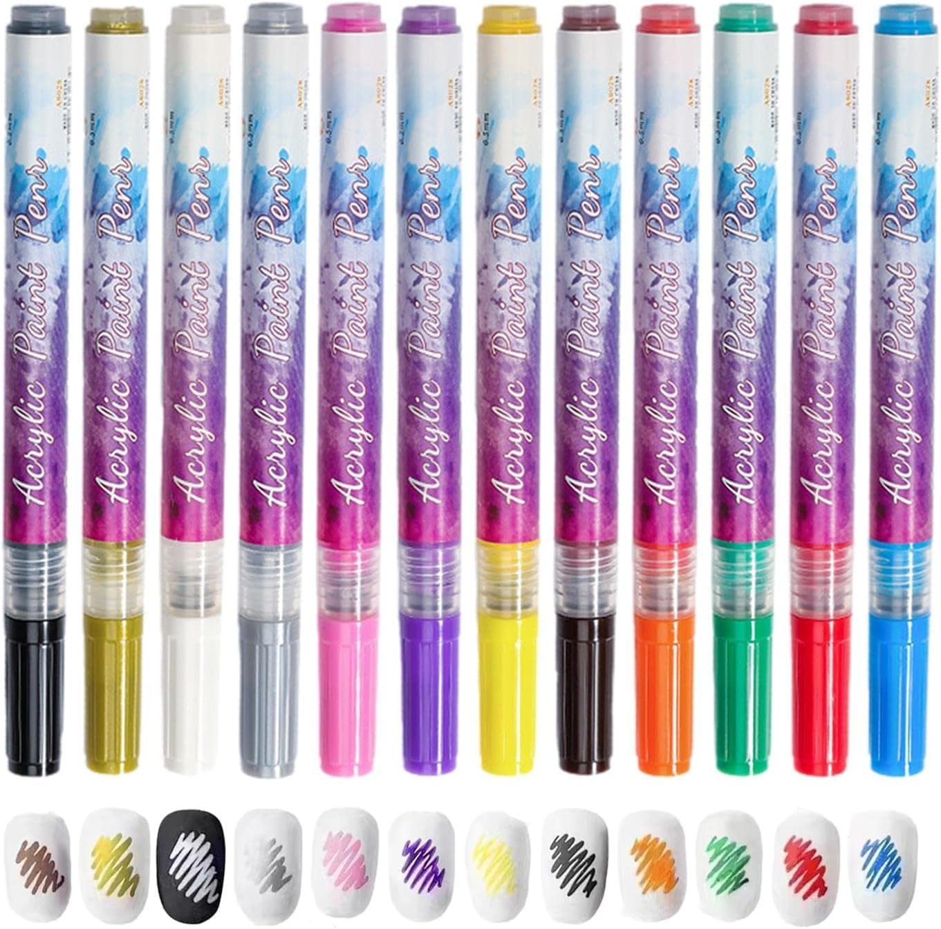 Vibrant 12-Color Nail Art Pens™