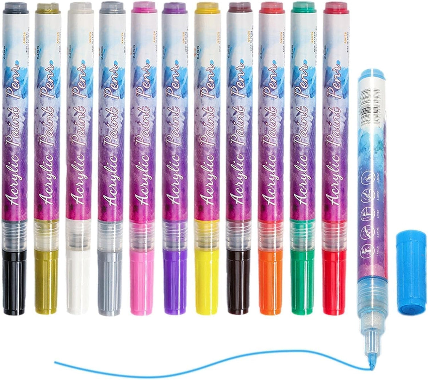 Vibrant 12-Color Nail Art Pens™