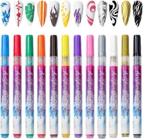 Vibrant 12-Color Nail Art Pens™